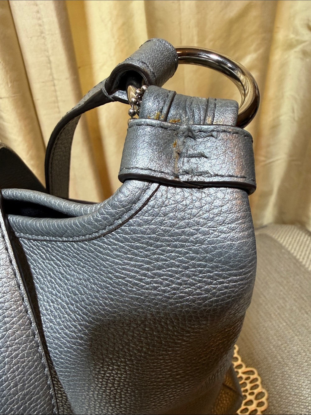 Coach Penelope Hipster Crossbody Metallic Silver/Grey  EUC - Picture 13 of 13